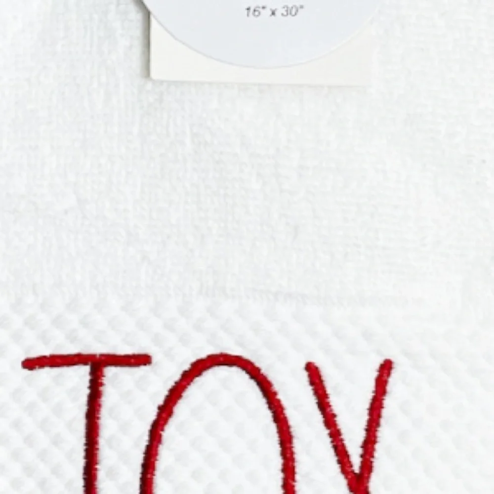 NEW Rae Dunn JOY Christmas Set of 2 Hand Towels